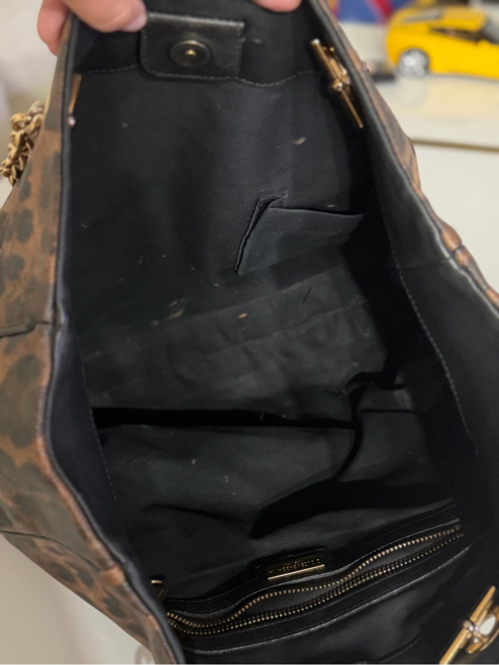 Dolce & Gabbana Leopard Print Chain Tote - Brown & Black - Picture 7 of 7